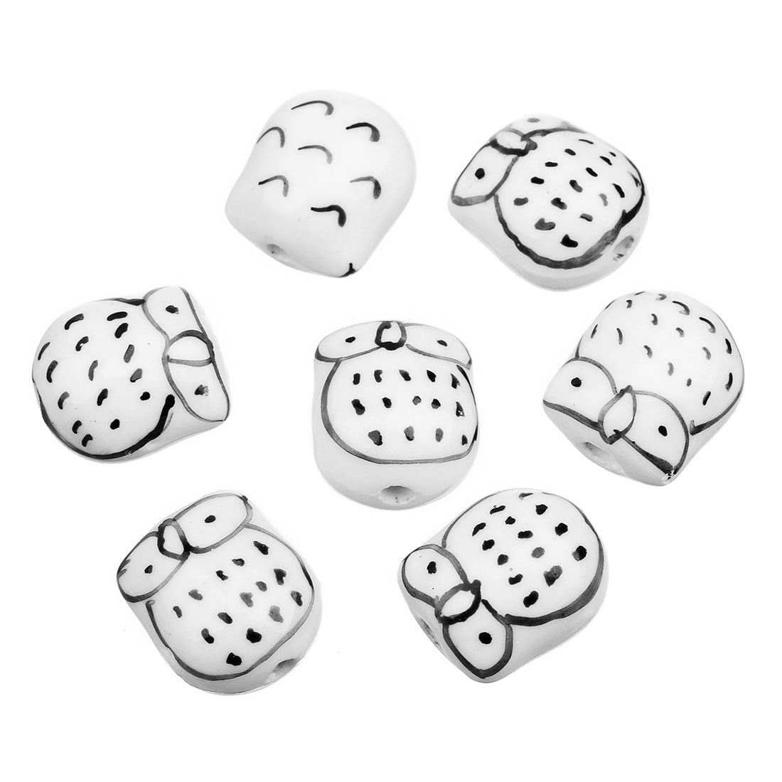 Cuentas de cerámica de búho de 10 piezas al por mayor